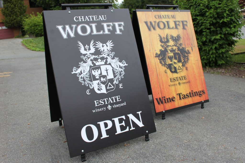 Chateau Wolff Estate Wood Sandwich Board