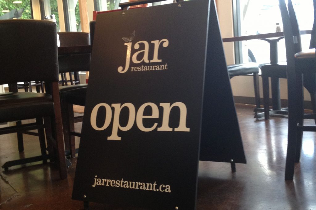Jar Restaurant Wood Sandwich Board