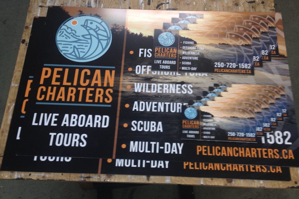 Pelican Charters Coroplast Signs