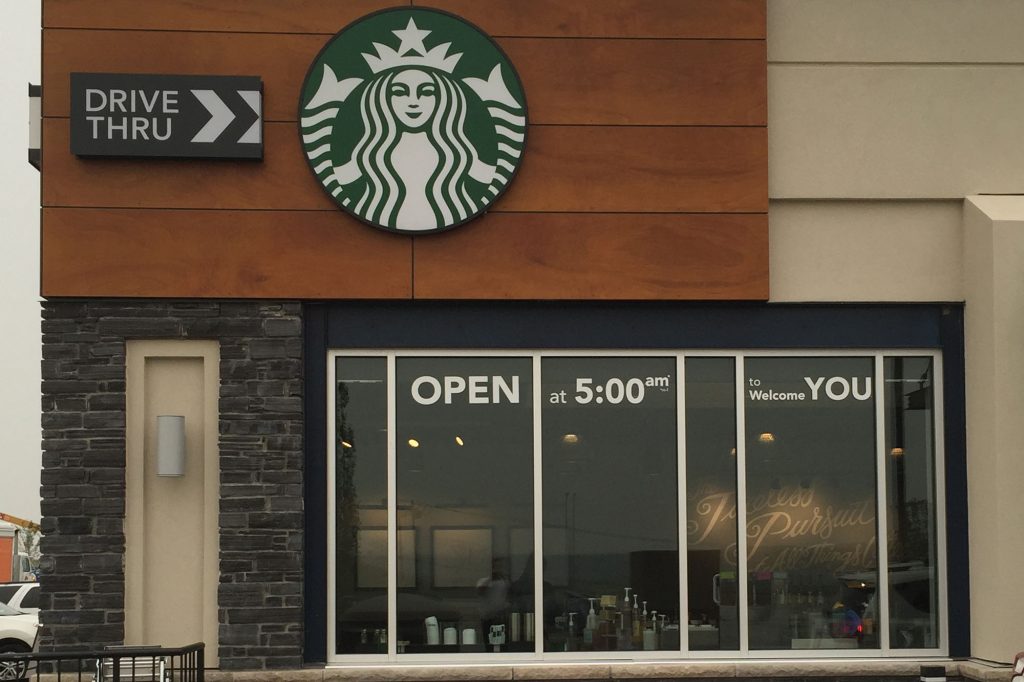 Starbucks Calgary Square Window Decals