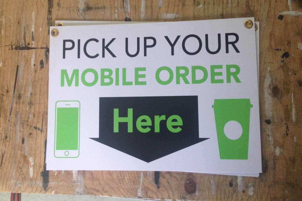 Starbucks Mobile Order Sign
