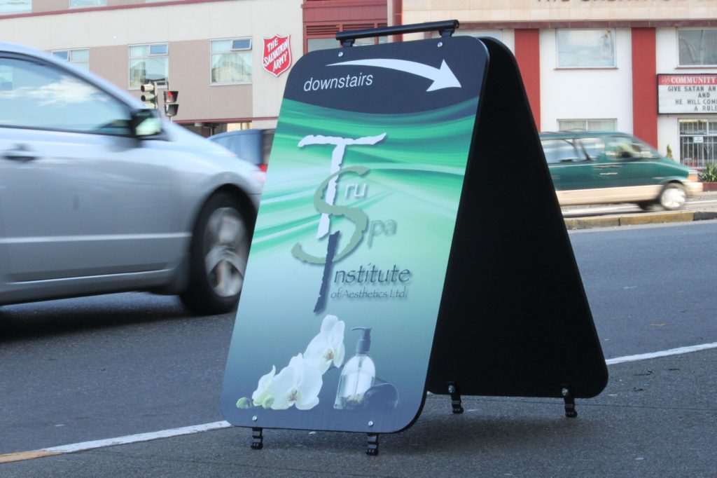 Tru Spa Institute Wood Sandwich Board