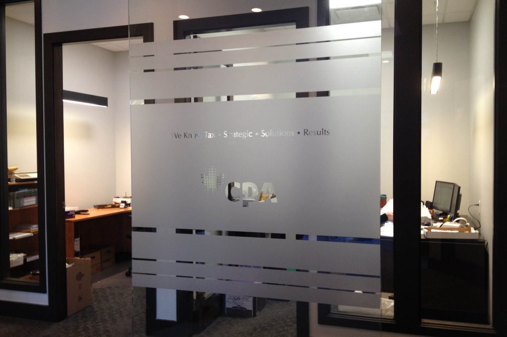 Accountant Office Privacy Window Etch Film 4