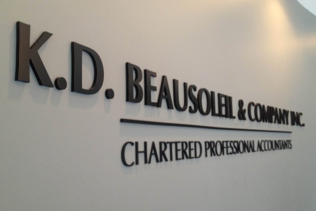 Accountants Dimensional Interior PVC Sign