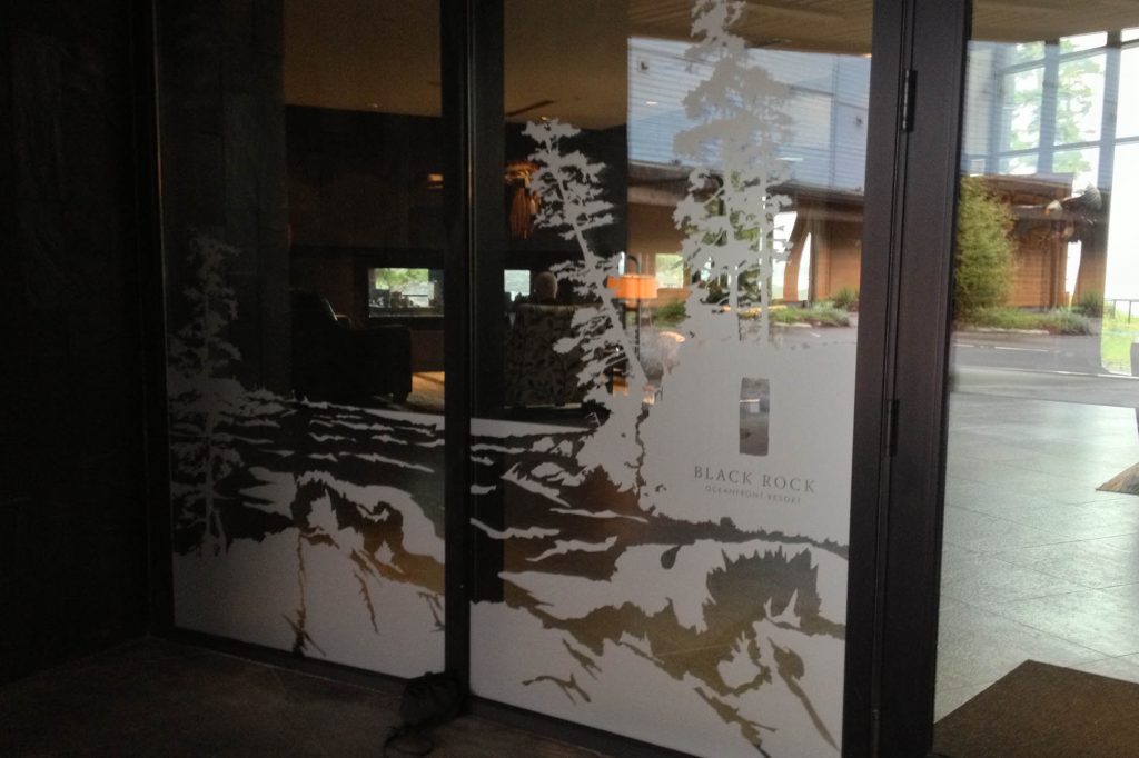 Black Rock Resort Lobby Window Etch Film 2
