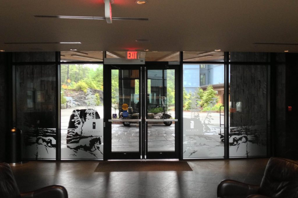 Black Rock Resort Lobby Window Etch Film 3
