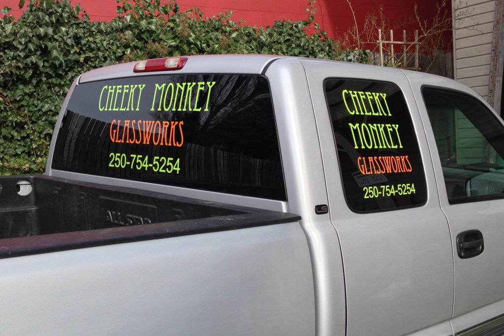 Cheeky Monkey Glass Cut Vinyl Vehicle Decals