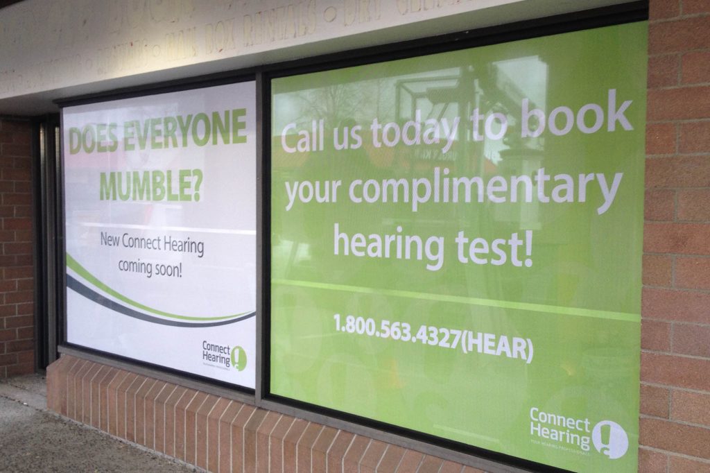 Connect Hearing Nanaimo Perforated Window Film
