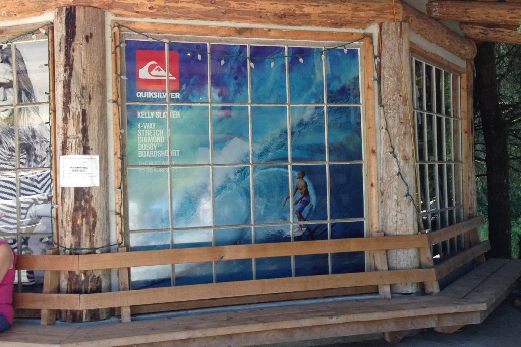 Coombs Surf Shop Perforated Window Film