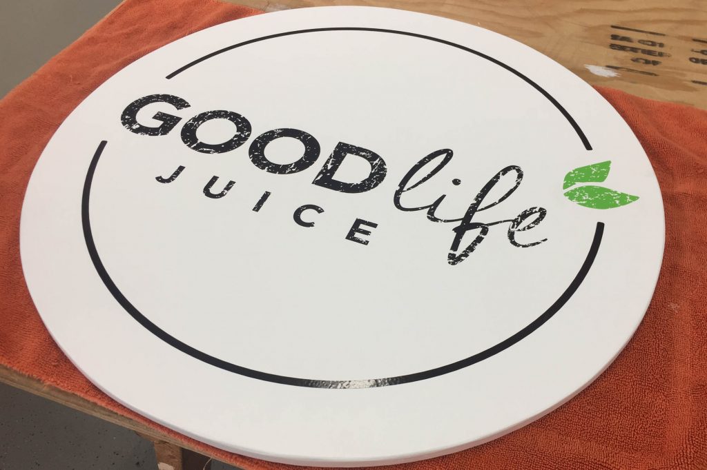 Good Life Juice Hanging Sign