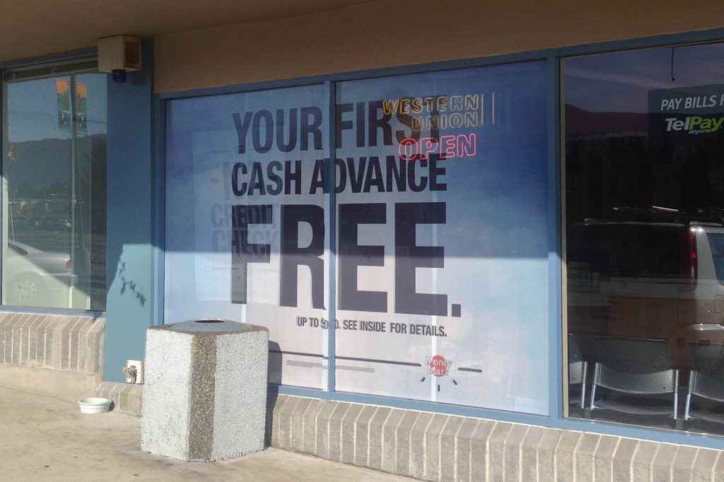 Money Mart Perforated Window Film