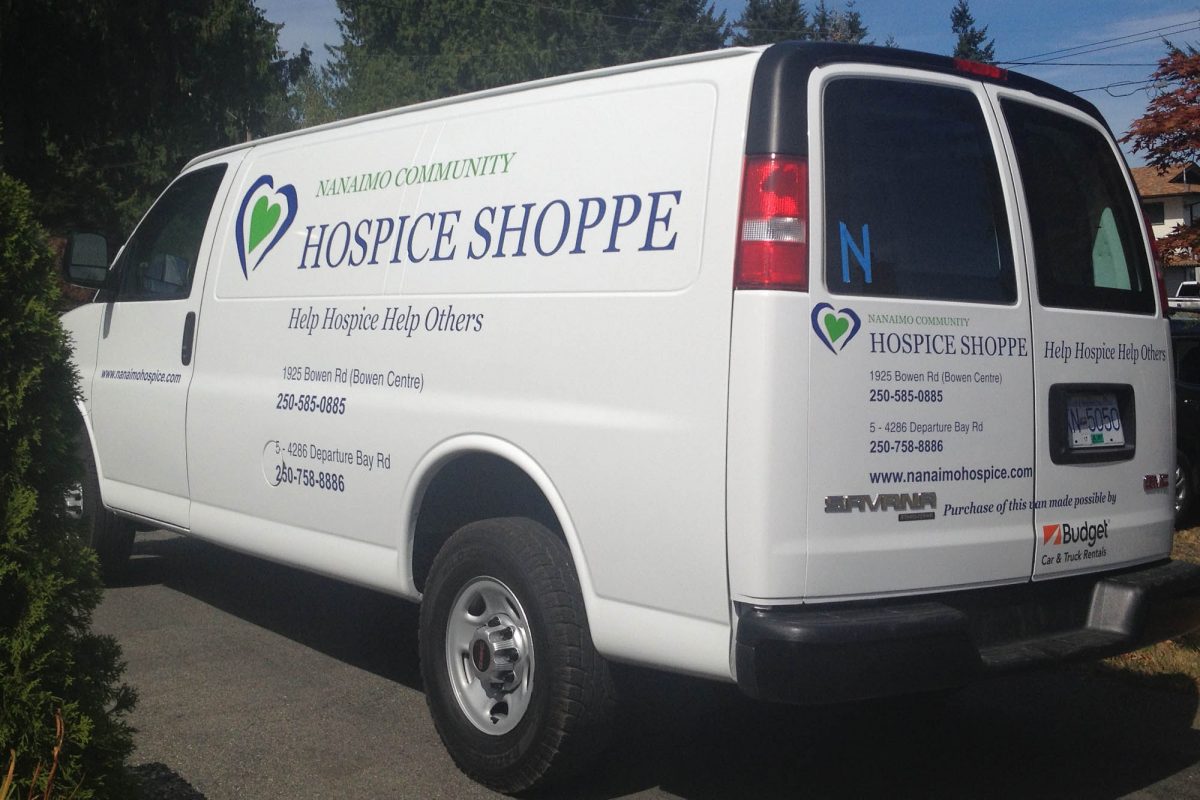 Nanaimo Hospice Shoppe Cut Vinyl Vehicle Decals