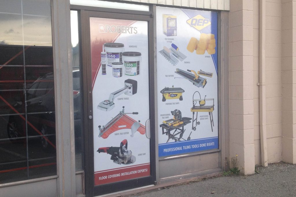 Tile Supply Store 3 Perforated Window Film