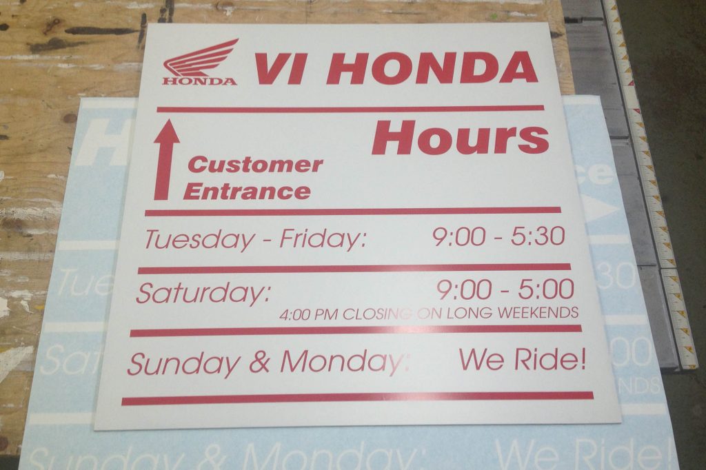 VI Honda PVC Sign