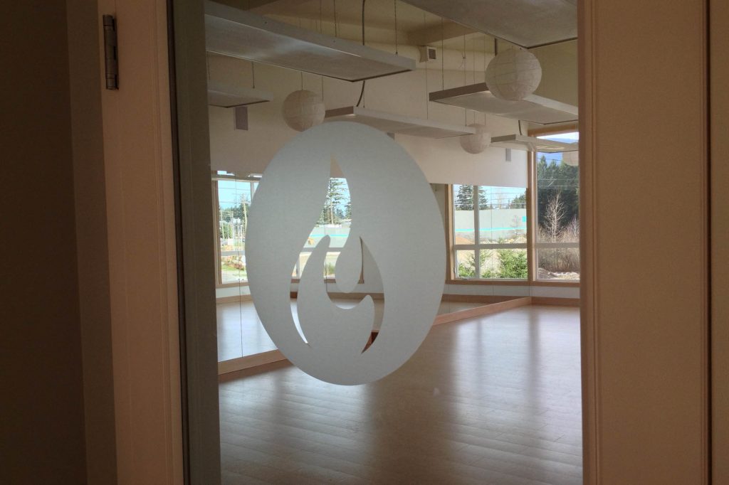 Yoga Studio Door Logo Window Etch Film