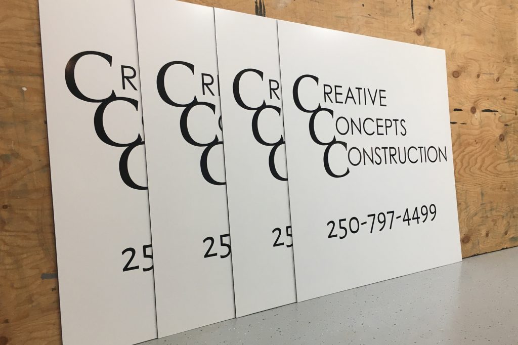 Aluminum panel and cut vinyl sign
