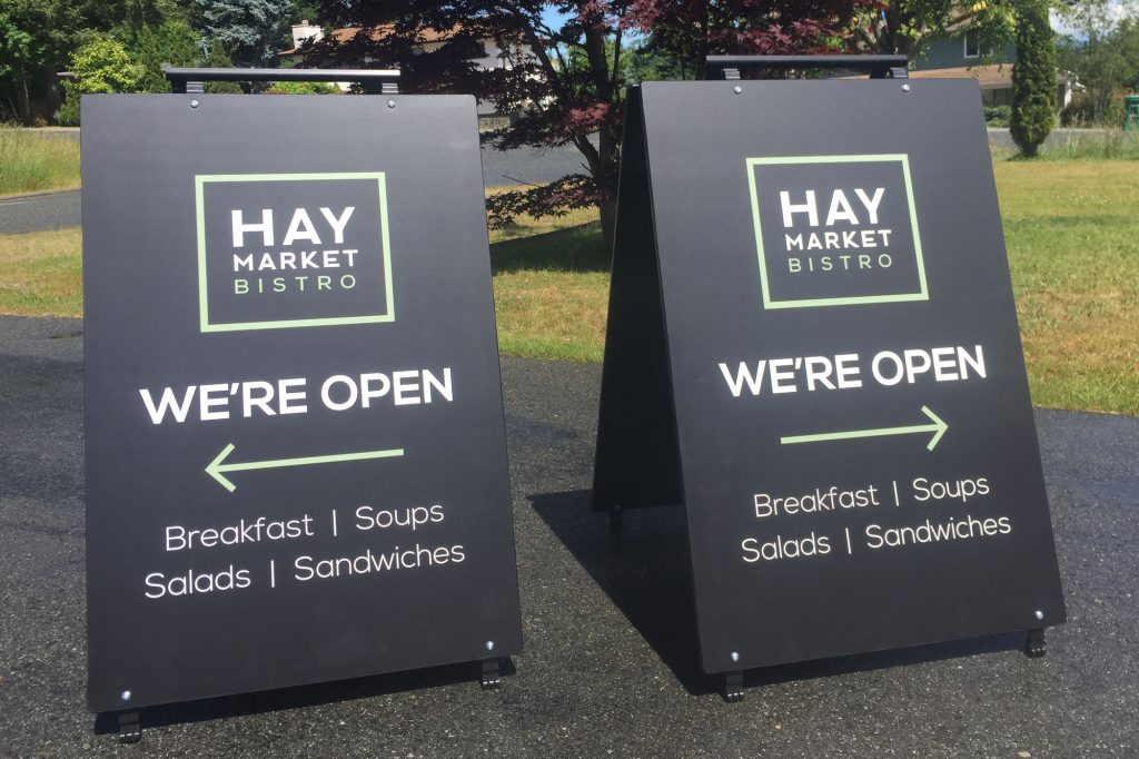 Hay Market Bistro Wood Sandwich Board